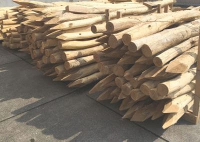 10 - 12 cm Robinienpfähle, entrindet und angespitzt, in verschiedenen Längen